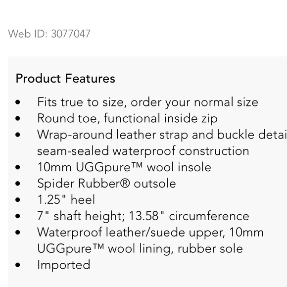 UGG Australia Lorna Black Leather Lined Winter Boots Size 7.5 - Picture 7 of 7